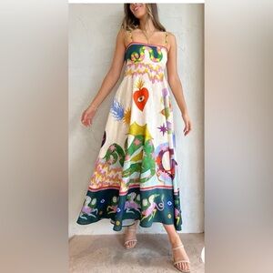Bohemian Graphic Print Maxi Dress